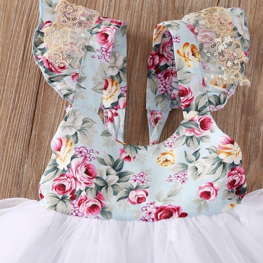 Floral Baby Dress with Lace Details